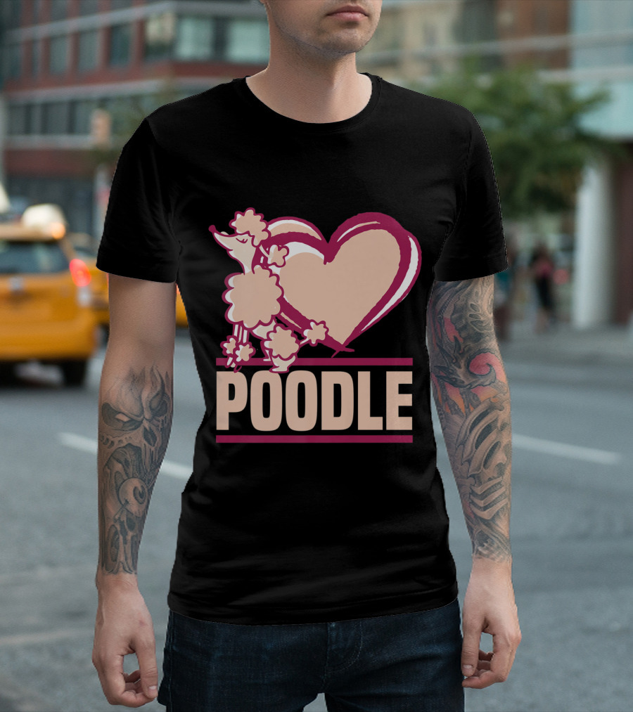 Valentine's Day Poodle Heart Design For Dog Owners T-Shirt