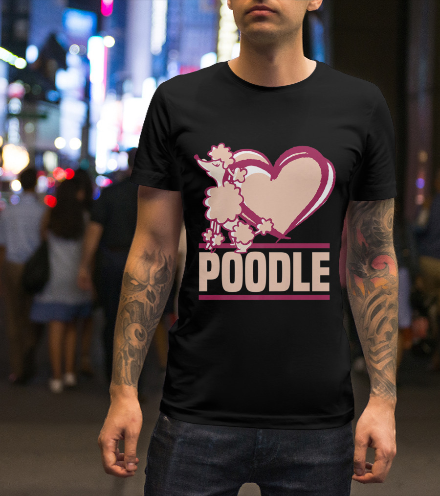 Valentine's Day Poodle Heart Design For Dog Owners T-Shirt