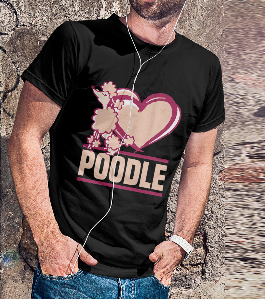 Valentine's Day Poodle Heart Design For Dog Owners T-Shirt