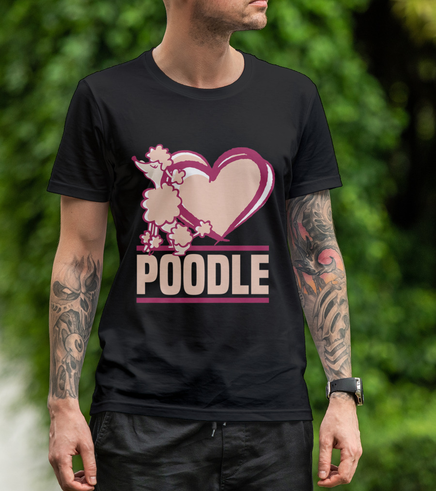 Valentine's Day Poodle Heart Design For Dog Owners T-Shirt