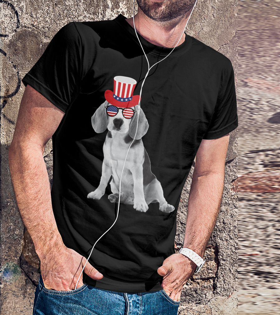 Patriotic Beagle Fourth Of July Dog Lovers T-Shirt