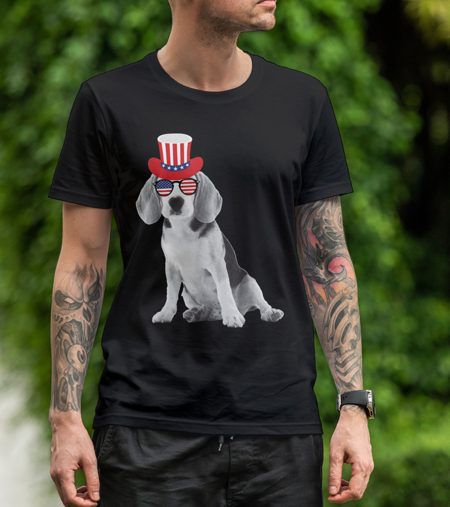 Patriotic Beagle Fourth Of July Dog Lovers T-Shirt