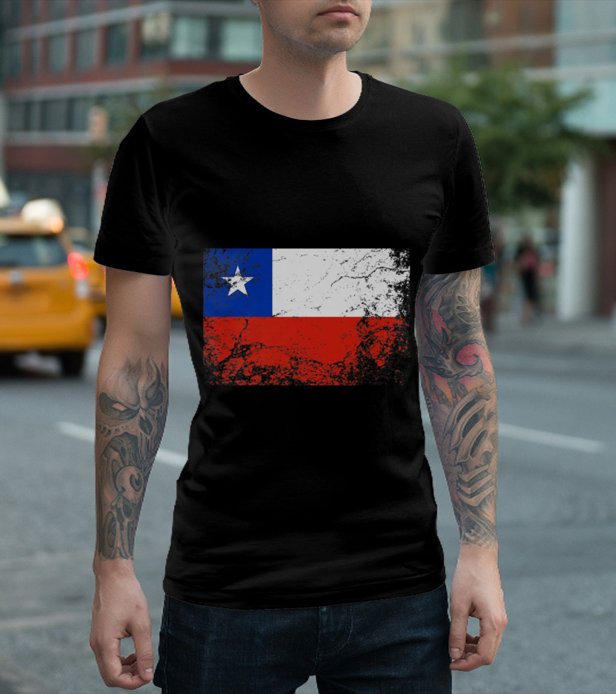 Distressed Chilean National Flag T-Shirt