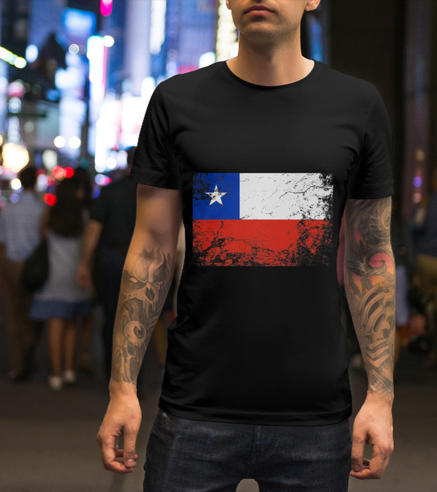 Distressed Chilean National Flag T-Shirt