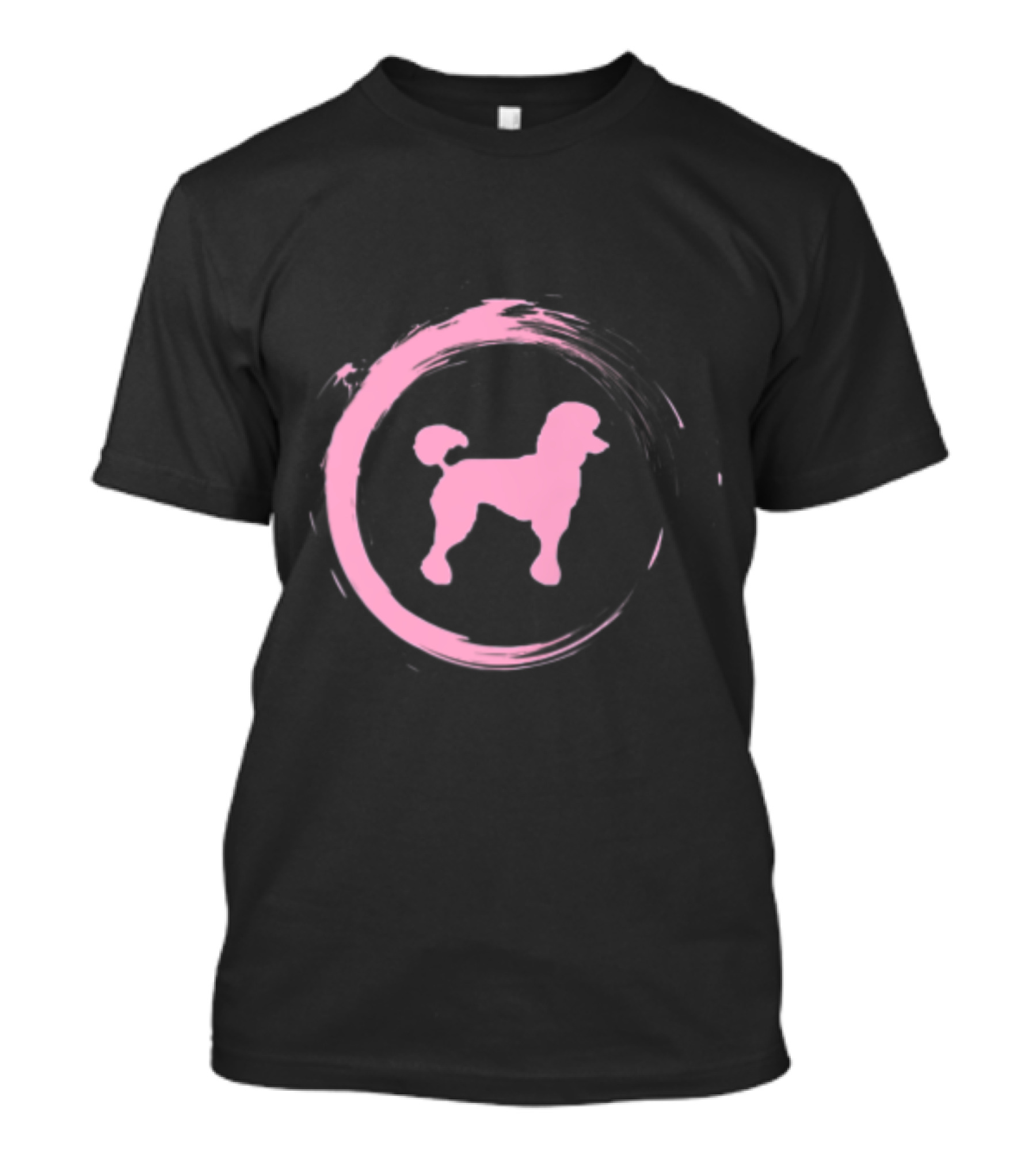 Poodle Dog In Pink Circle Design For Woman And Girl T-Shirt