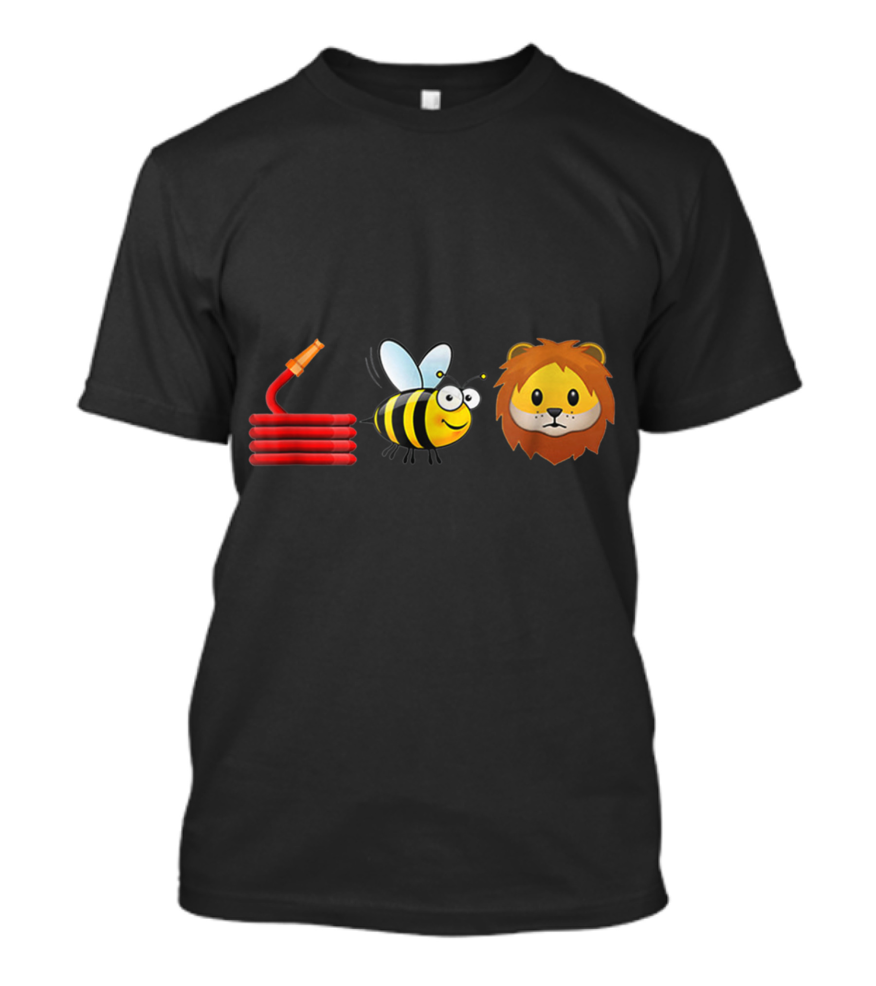 Firefighter Pun Emoji Hose Bee Lion Humor T-Shirt