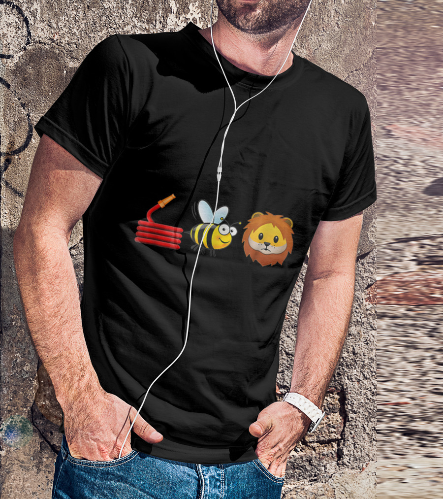 Firefighter Pun Emoji Hose Bee Lion Humor T-Shirt