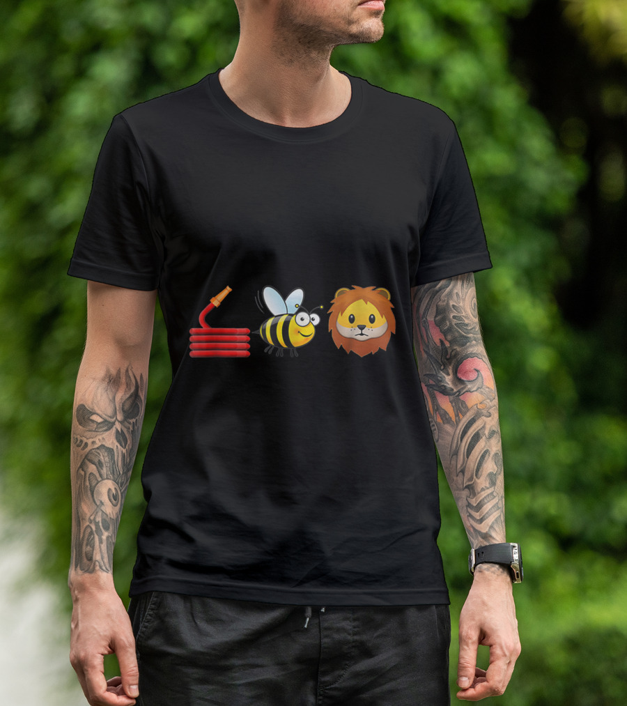 Firefighter Pun Emoji Hose Bee Lion Humor T-Shirt