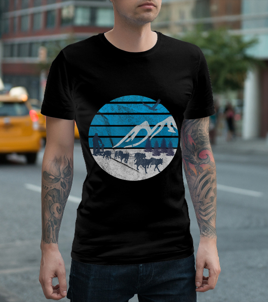 Husky Dog Sledding Adventure - Mountain Sleigh Rides And Snowy Scenery T-Shirt