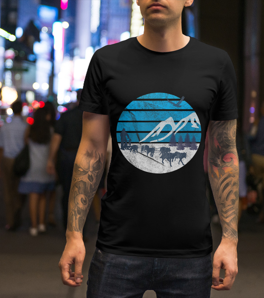 Husky Dog Sledding Adventure - Mountain Sleigh Rides And Snowy Scenery T-Shirt