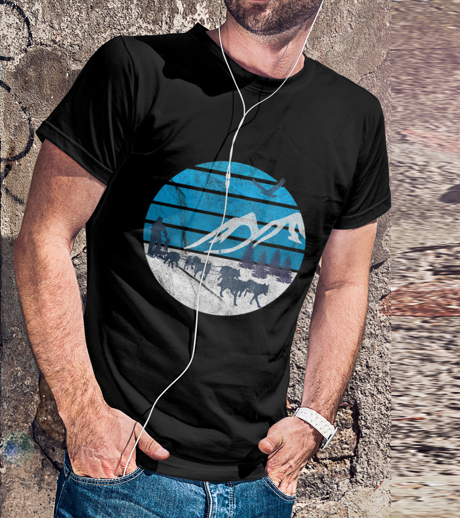 Husky Dog Sledding Adventure - Mountain Sleigh Rides And Snowy Scenery T-Shirt