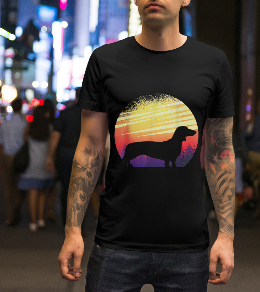 Sunset Silhouette Dachshund Dog Breeder T-Shirt