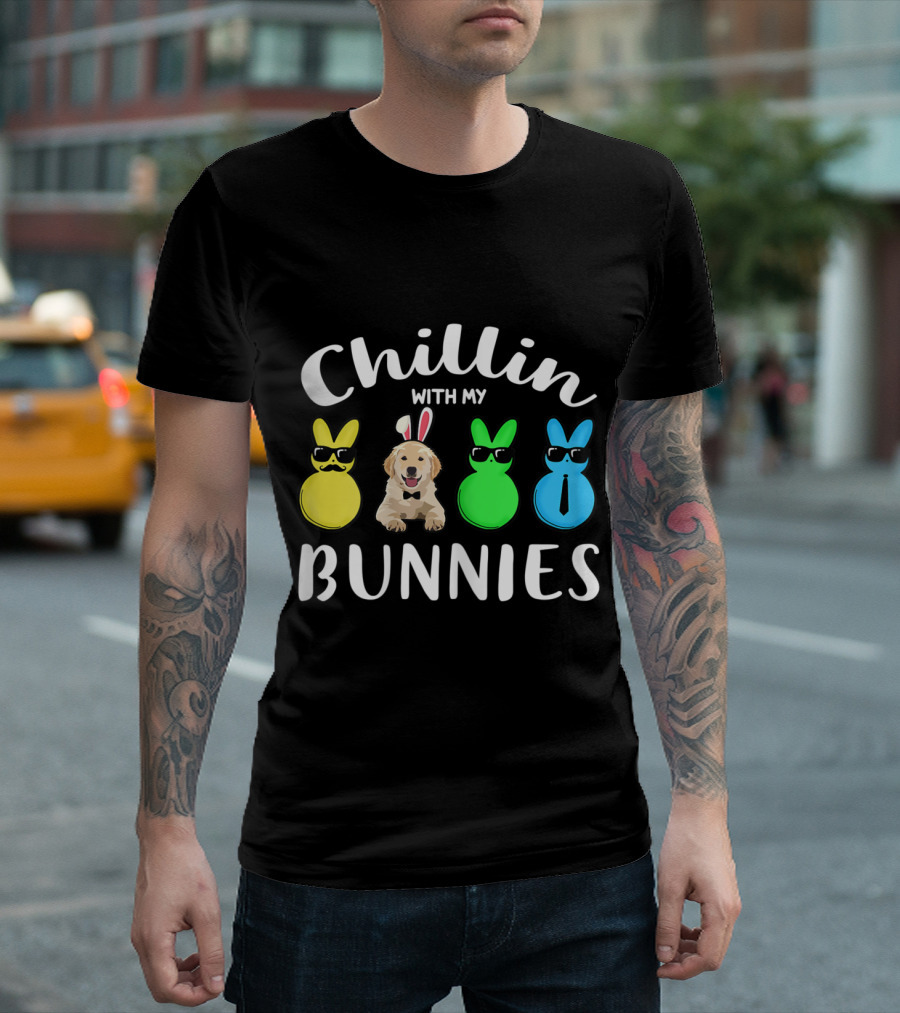 Chillin With My Bunnies Labrador Retriever Sunglasses Fun T-Shirt