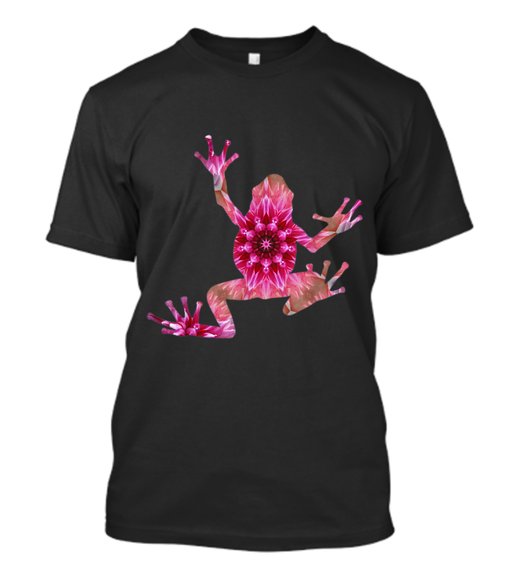 Frog Mandala Meditation Yoga Compassion Kin Pink Flower T-Shirt