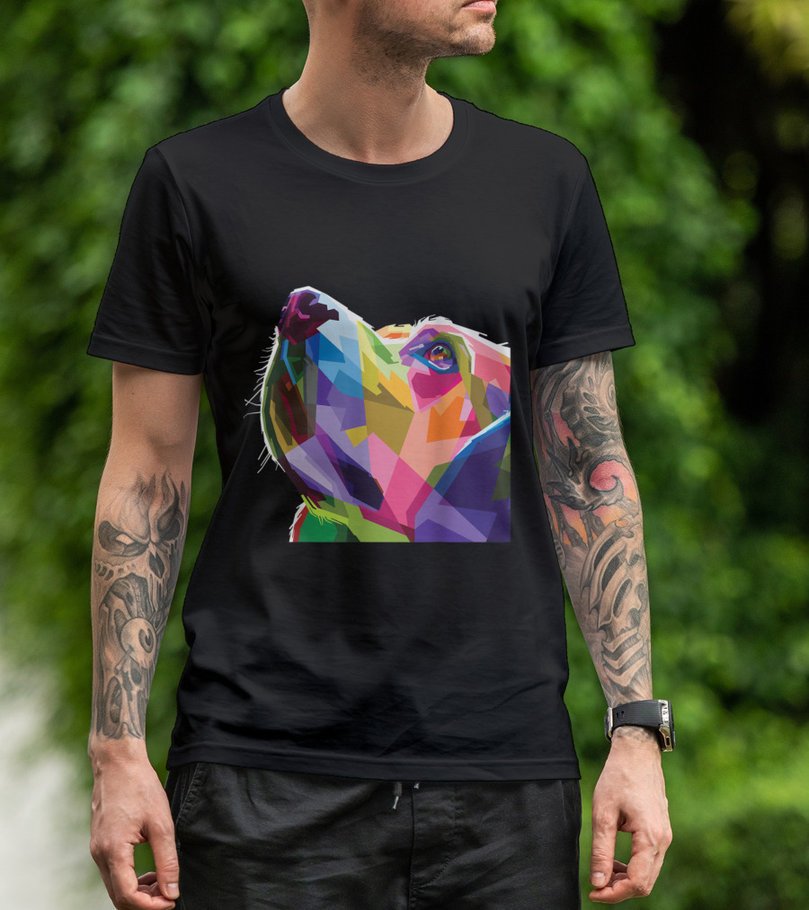 Labrador Dog's Head In Vibrant Geometric Colors T-Shirt