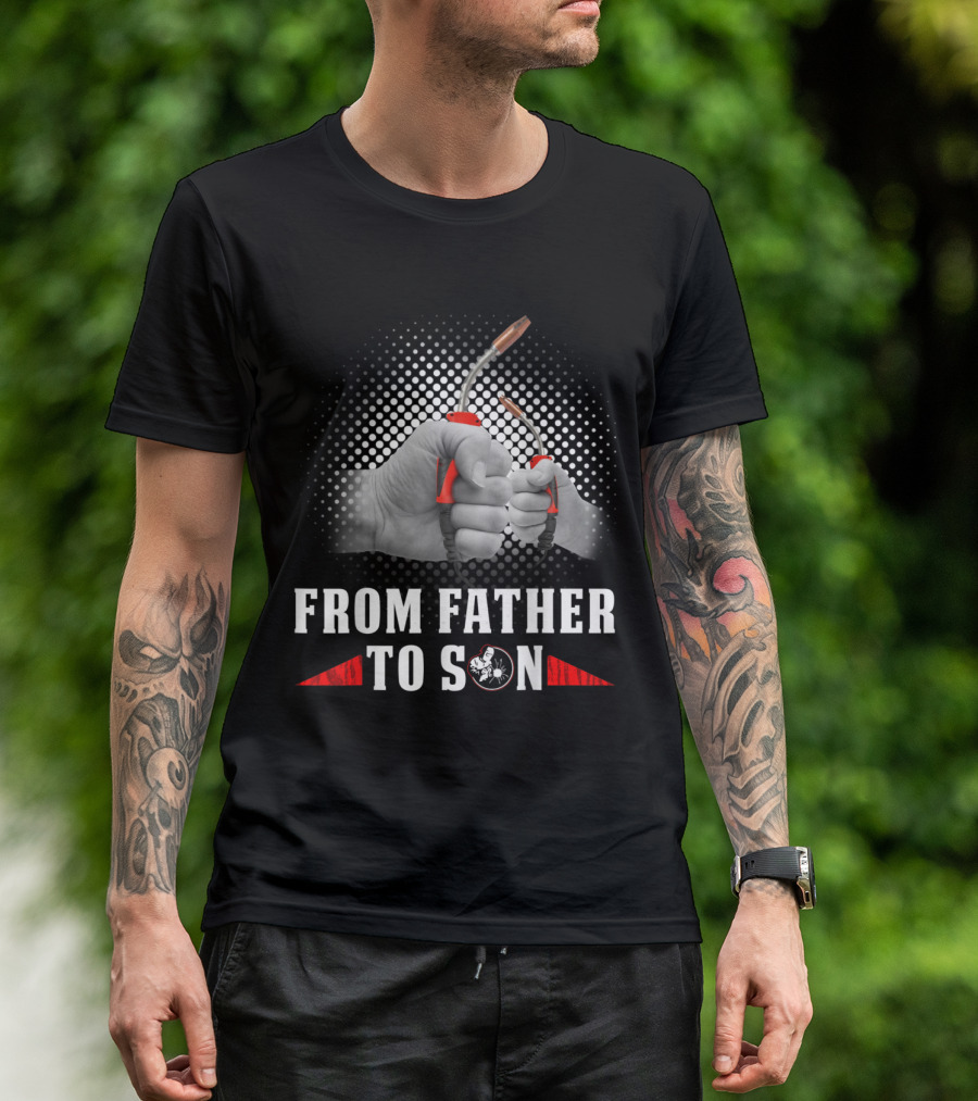 From Father To Son Welding Torch Hands T-Shirt