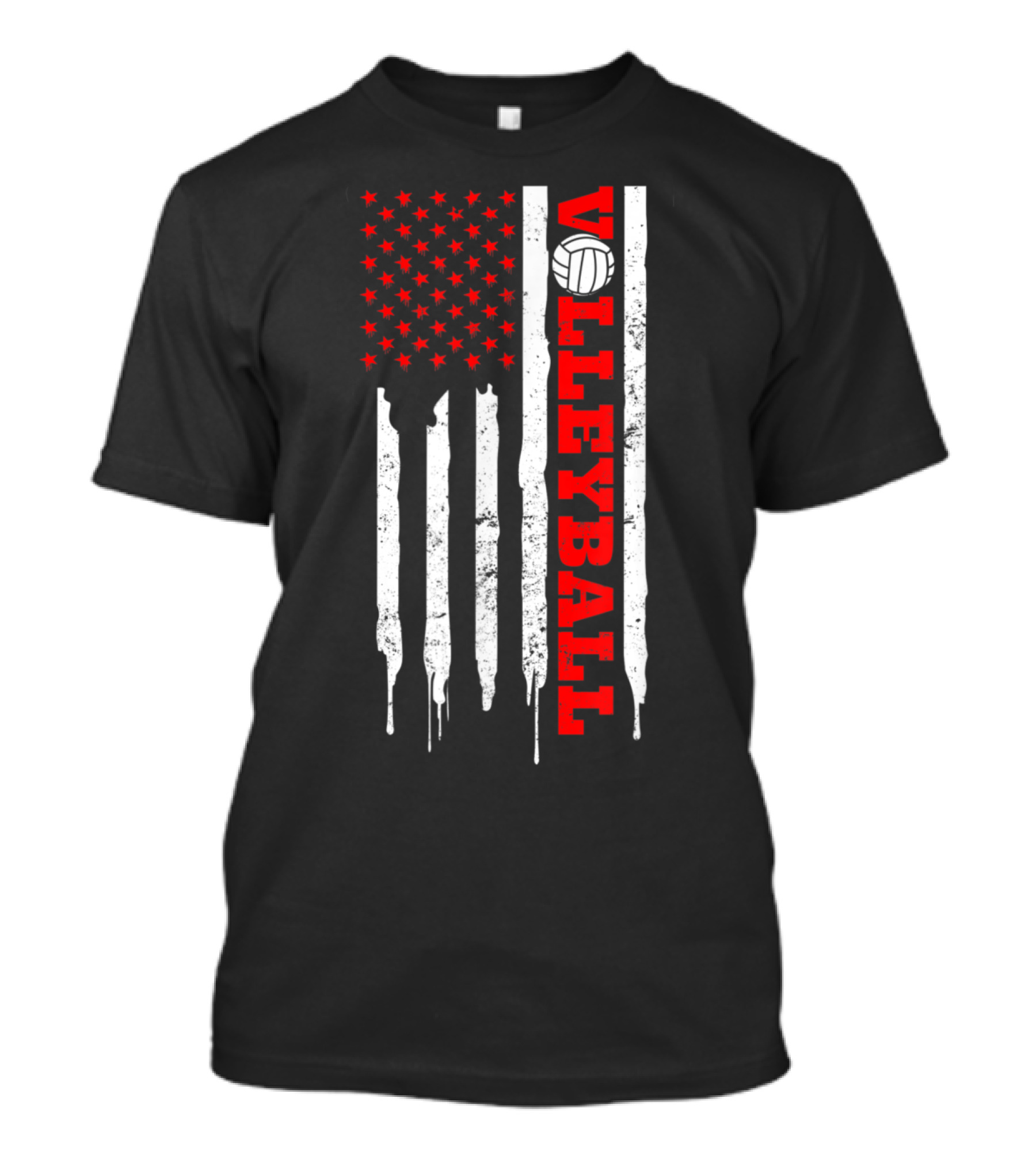 Patriotic Game Day Volleyball 4th July American Flag T-Shirt