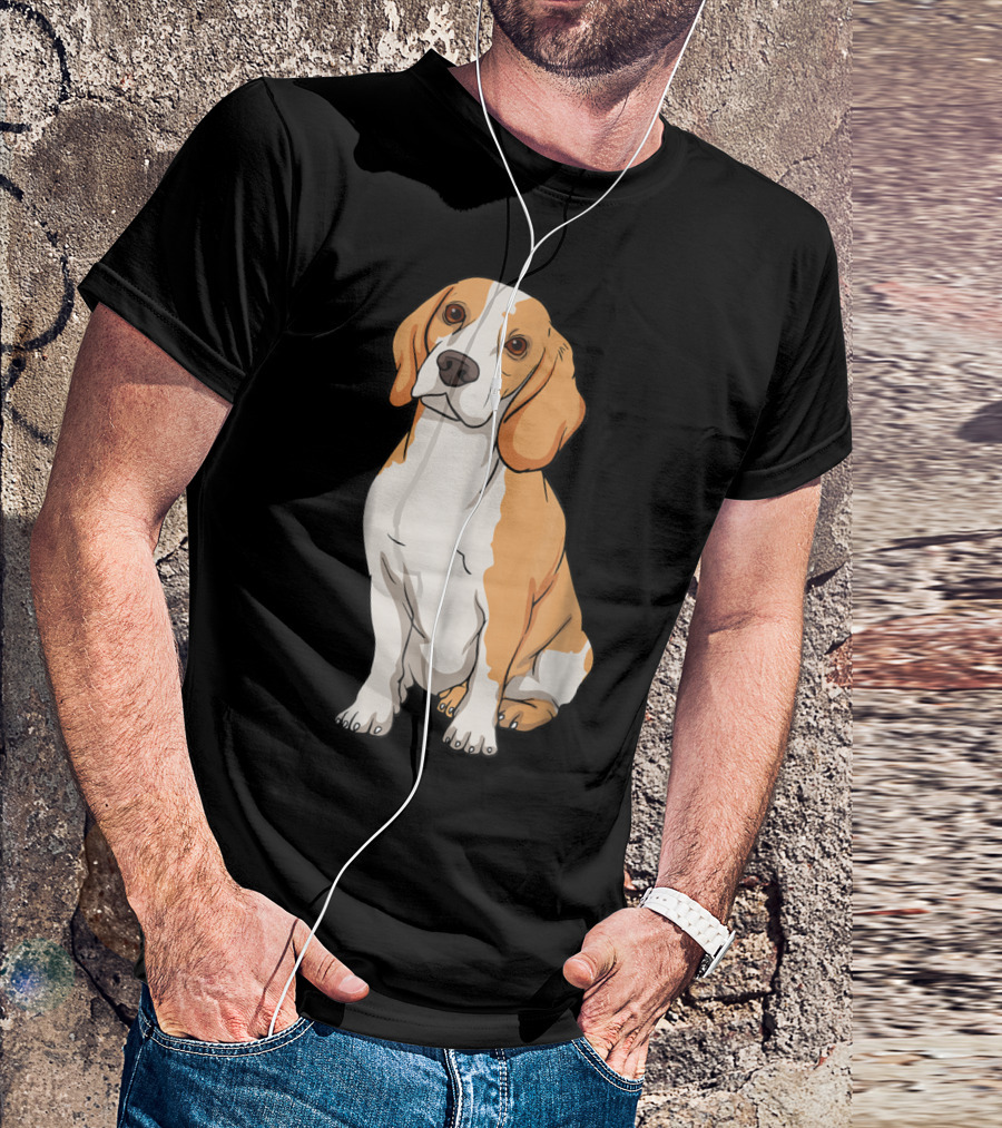 Cute Beagle Illustration For Dog Lovers And Beagle Fans T-Shirt