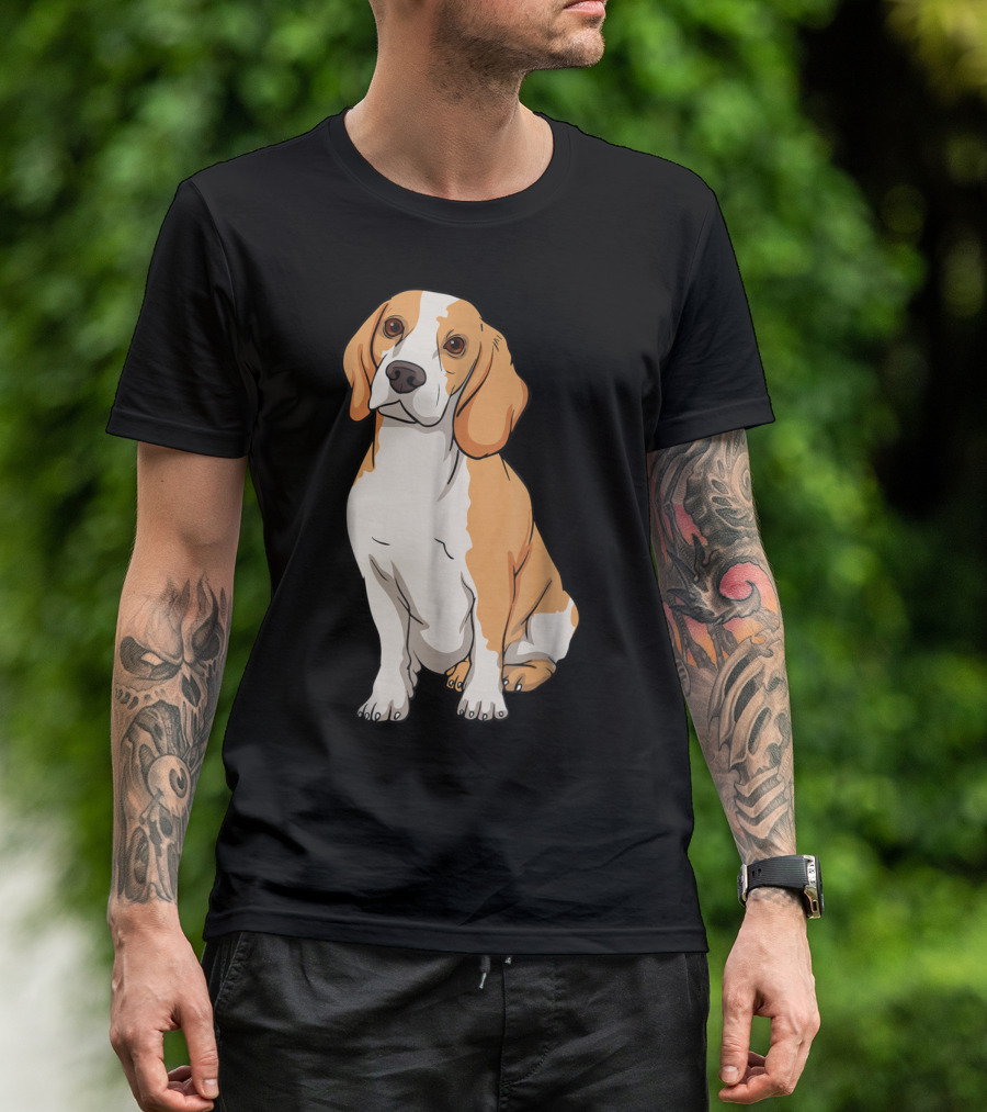 Cute Beagle Illustration For Dog Lovers And Beagle Fans T-Shirt