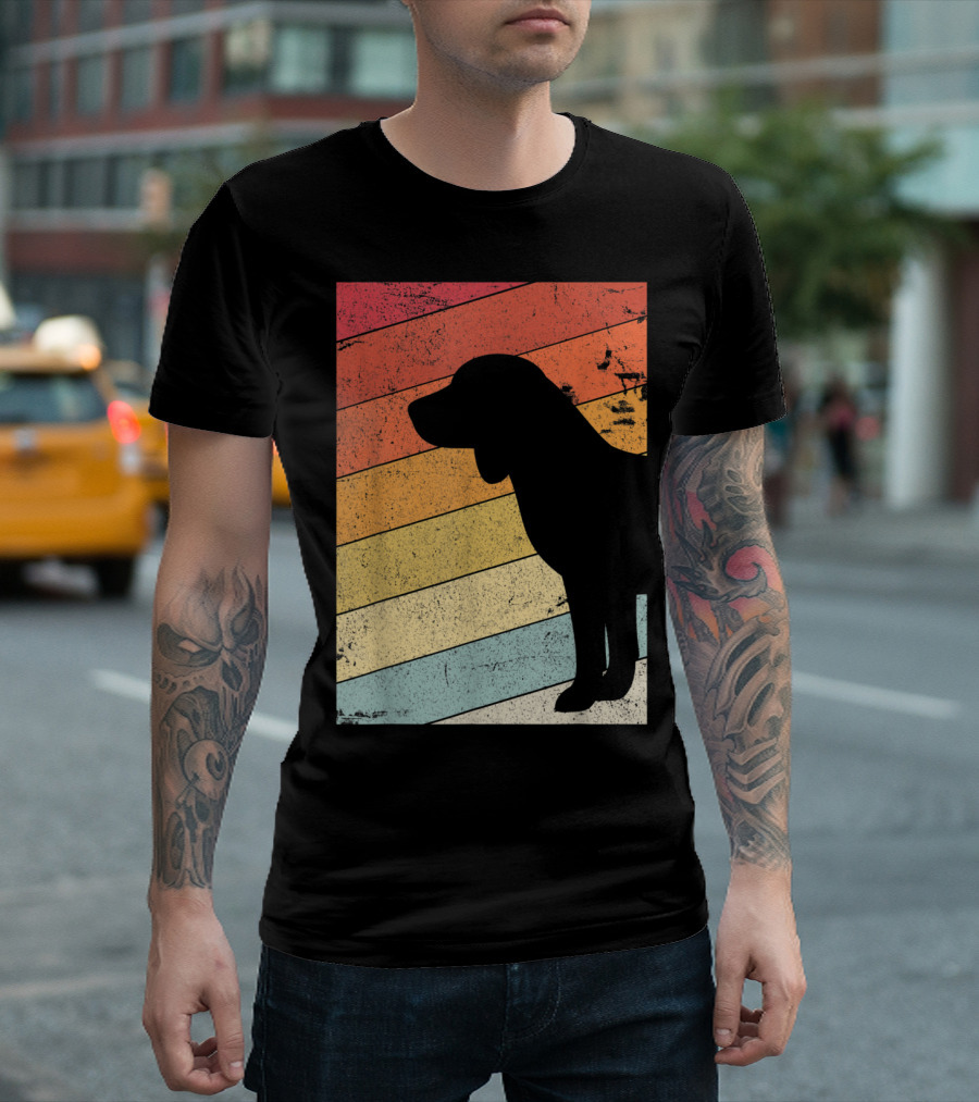 Vintage Beagle Silhouette Retro Rainbow Beagle Style nbwHn T-Shirt