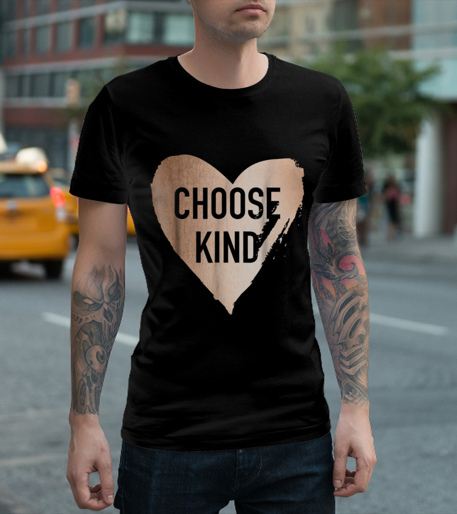 Choose Kind Anti Bullying Faux Rose Gold Heart T-Shirt