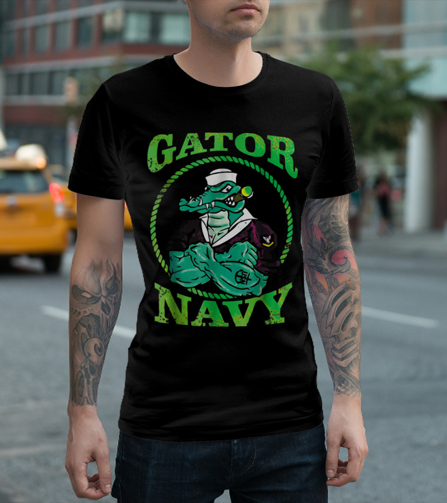 Gator Navy Veteran Alligator Sailor Mascot T-Shirt