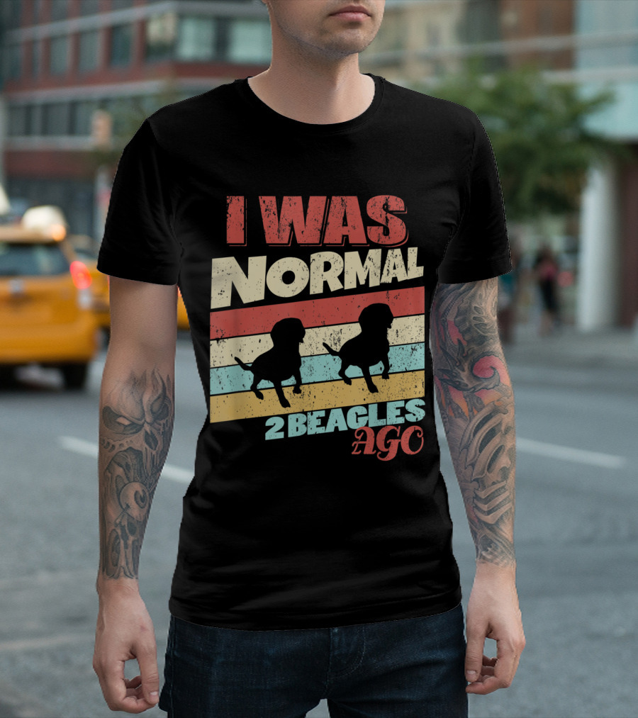 I Was Normal 2 Beagles Ago Retro T-Shirt