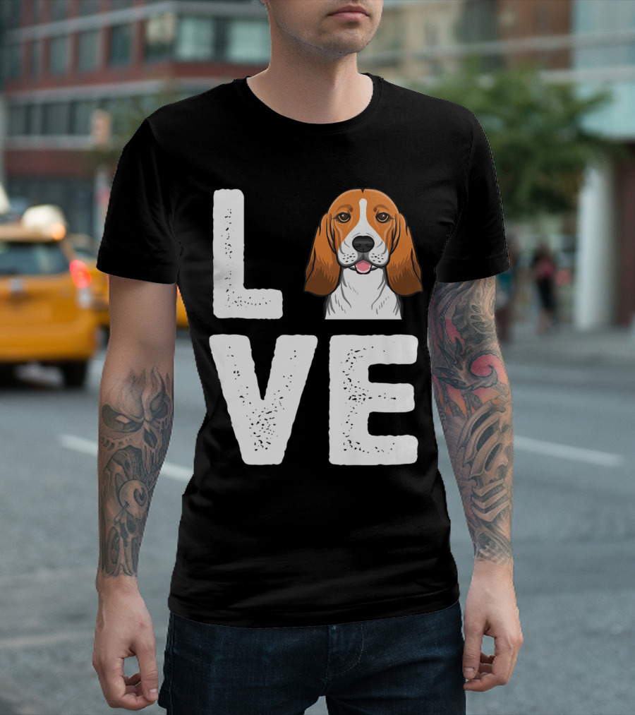 LOVE With Beagle Illustration - Beagle Beagle Lover T-Shirt