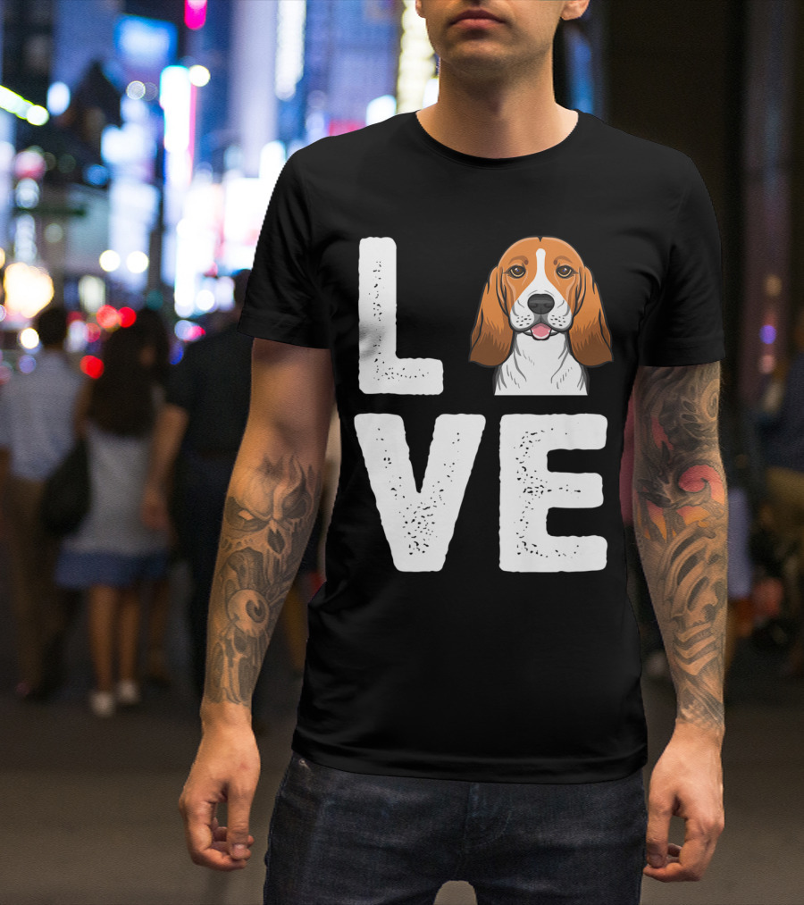 LOVE With Beagle Illustration - Beagle Beagle Lover T-Shirt