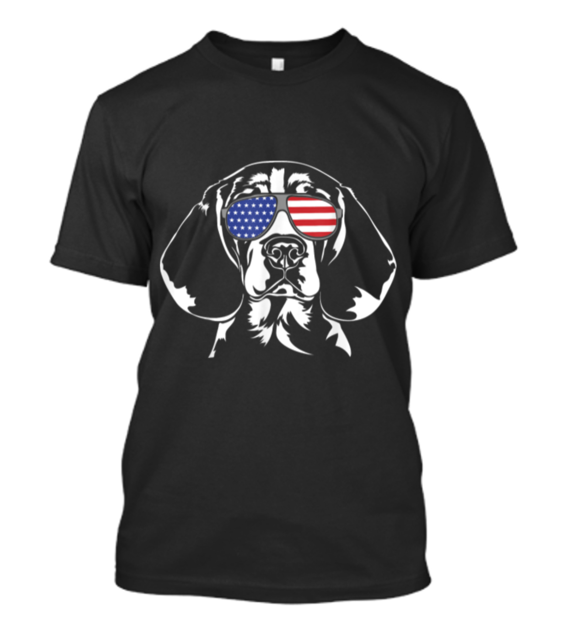 Beagle With American Flag Sunglasses Patriotic Dog T-Shirt