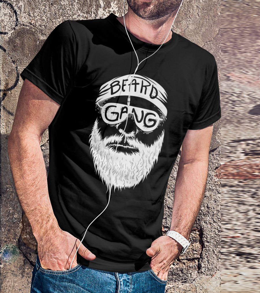 Beard Gang Iconic Facial Hair Graphic Men's Beard College T-Shirt