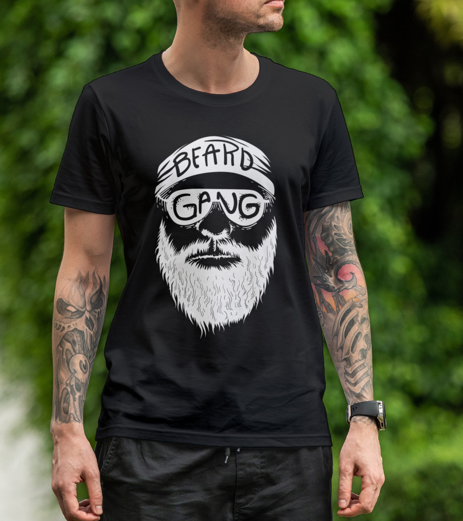 Beard Gang Iconic Facial Hair Graphic Men's Beard College T-Shirt