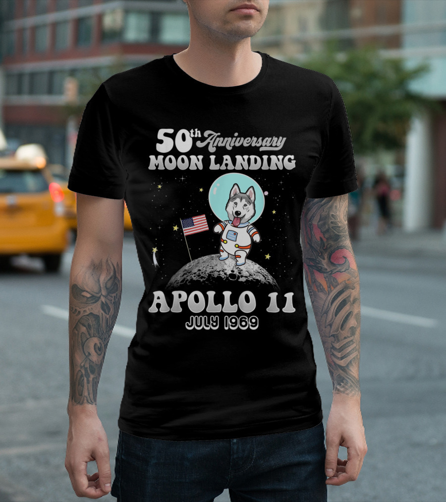 50th Anniversary Moon Landing Apollo 11 Husky July 1969 T-Shirt