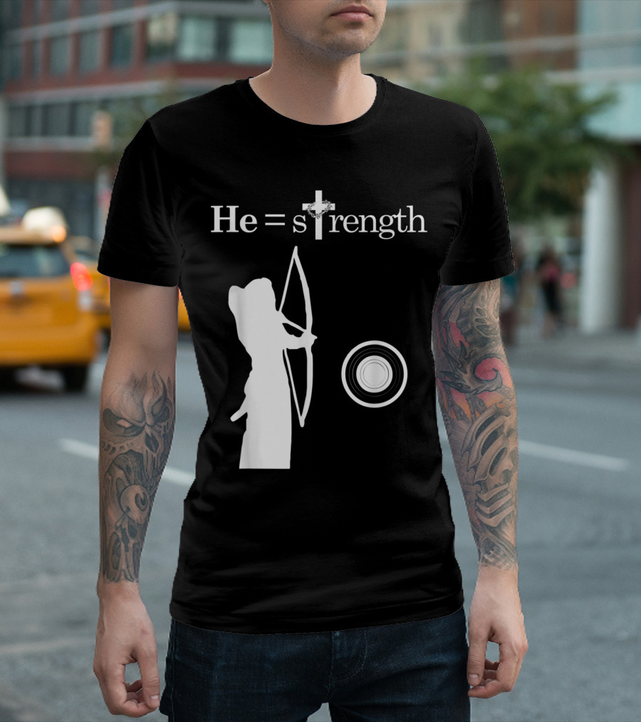 He Equals Strength Jesus Cross Archer T-Shirt