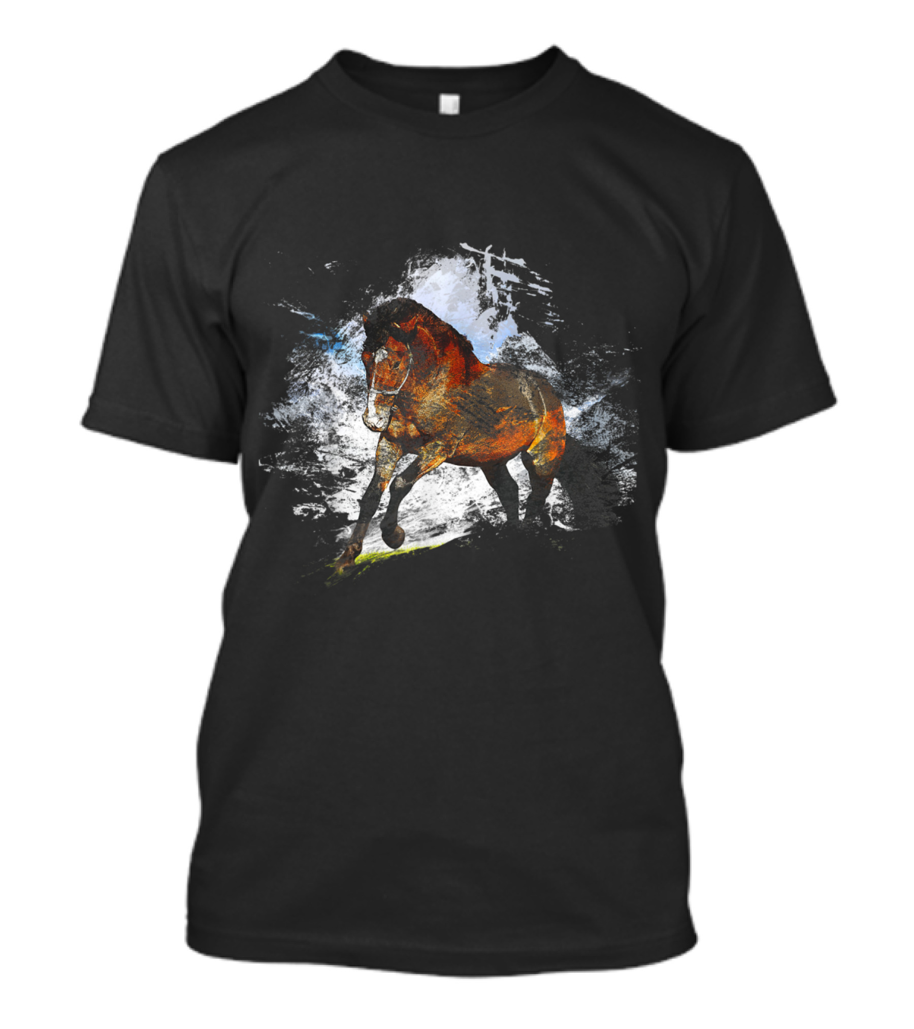 Dynamic Beautiful Arabian Horse In Expressive Brushstroke T-Shirt