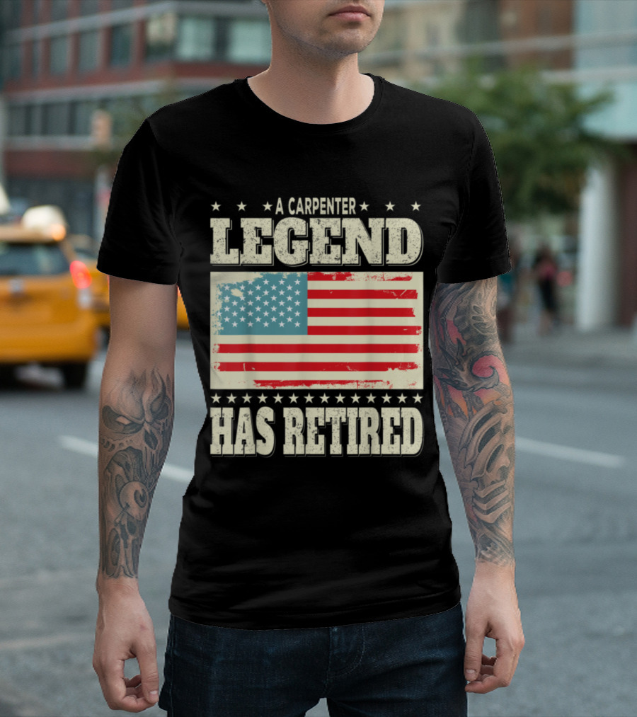 A Carpenter Legend Has Retired American Flag T-Shirt