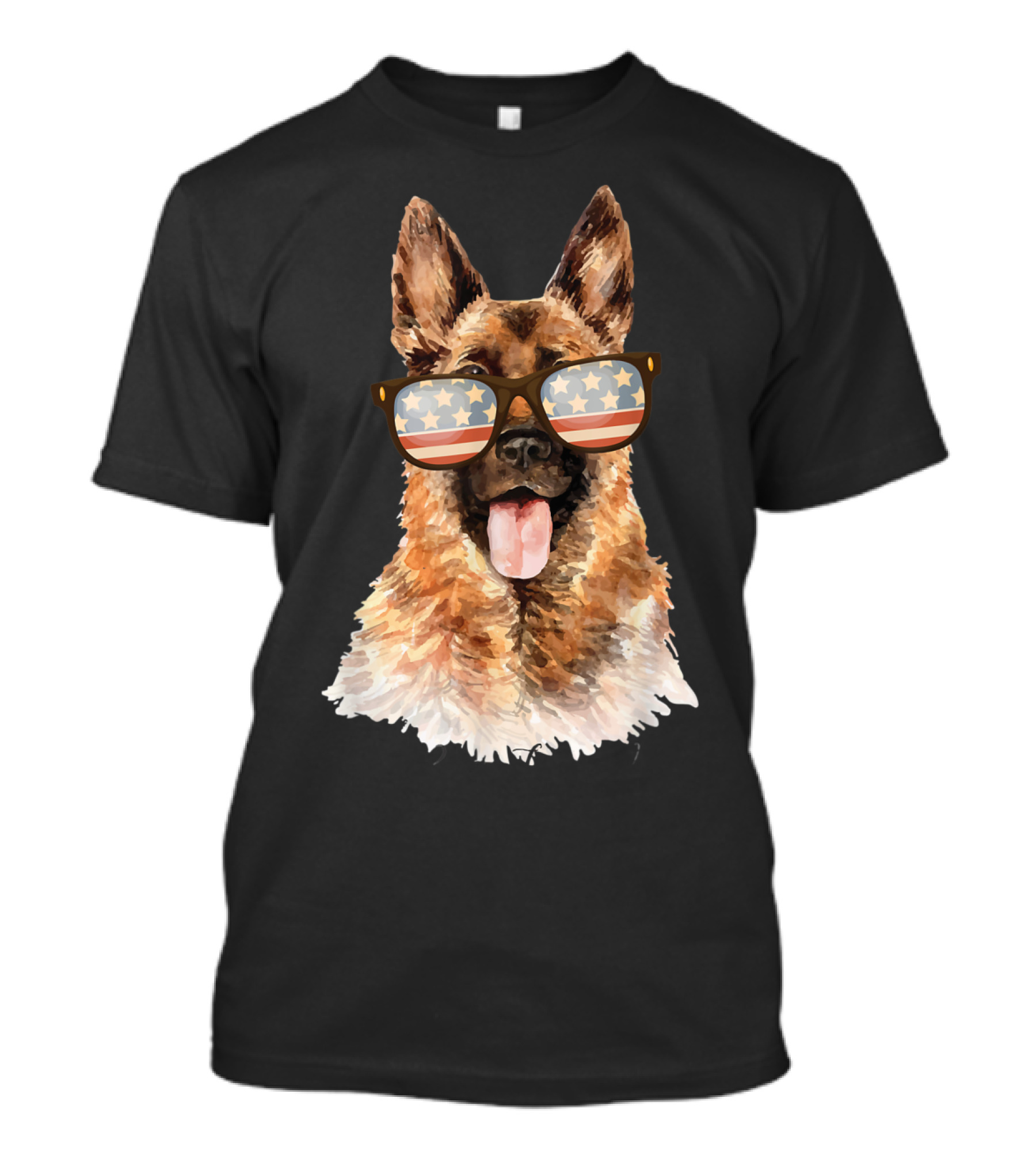 German Shepherd Patriotic 4th Of July Star-Spangled Glasses T-Shirt