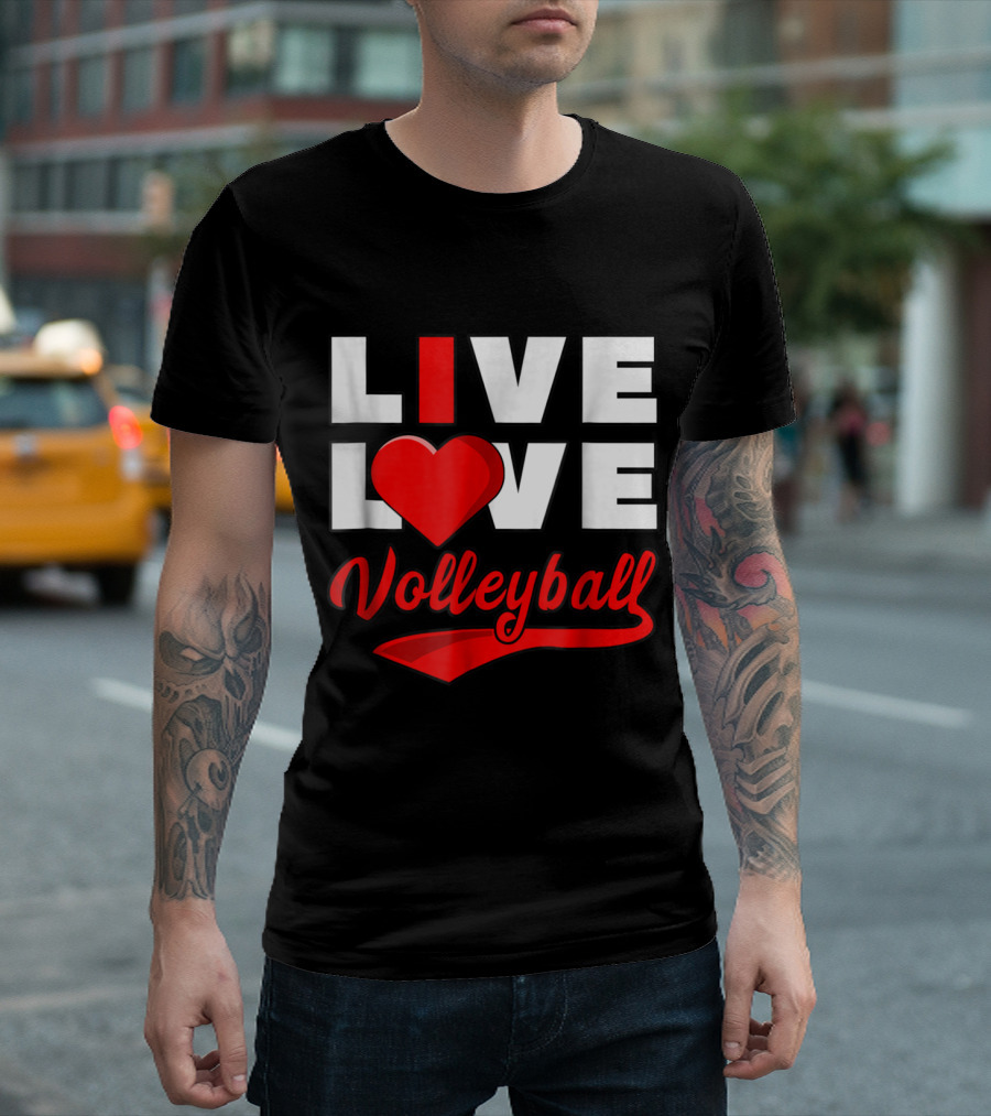 Live Love Volleyball Heart T-Shirt