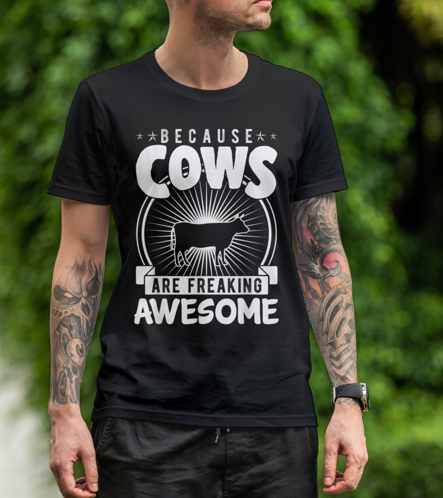 Because Cows Are Freaking Awesome Iconic Livestock Marvel With Retro Radiance T-Shirt