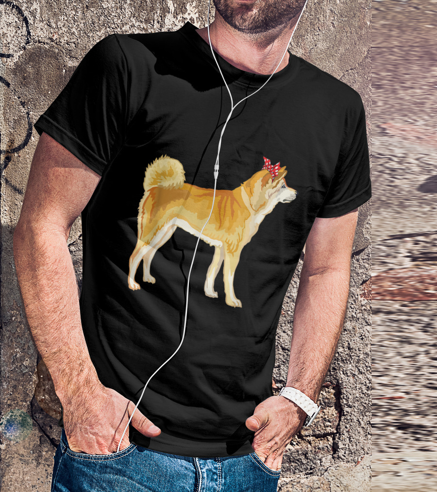 Funny Akita Inu Mom With Red Bandana Dog T-Shirt