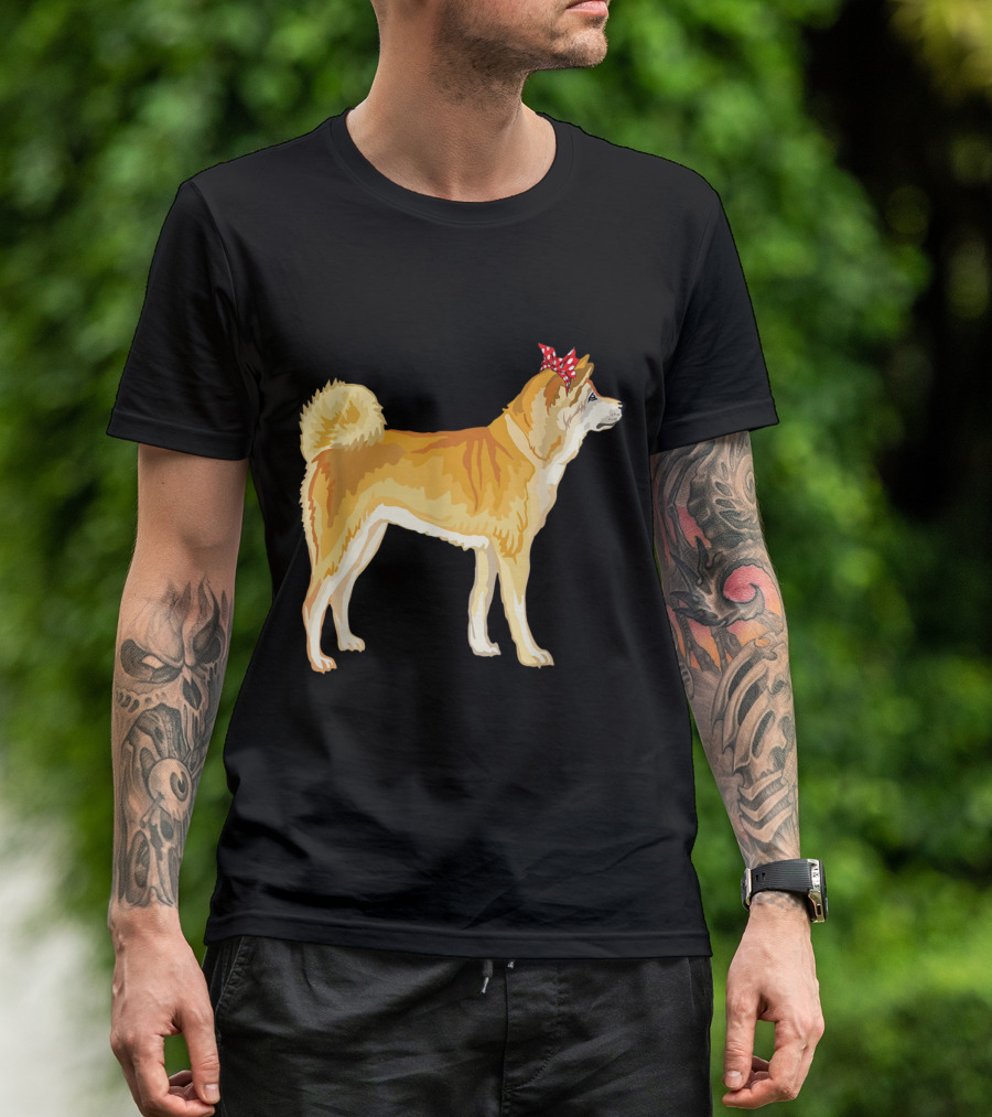 Funny Akita Inu Mom With Red Bandana Dog T-Shirt