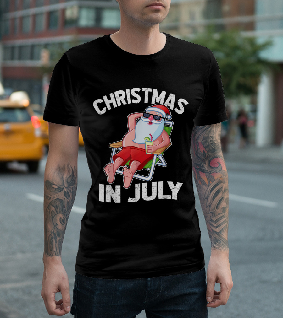 Christmas in July Santa Relaxing Summer Festival T-Shirt