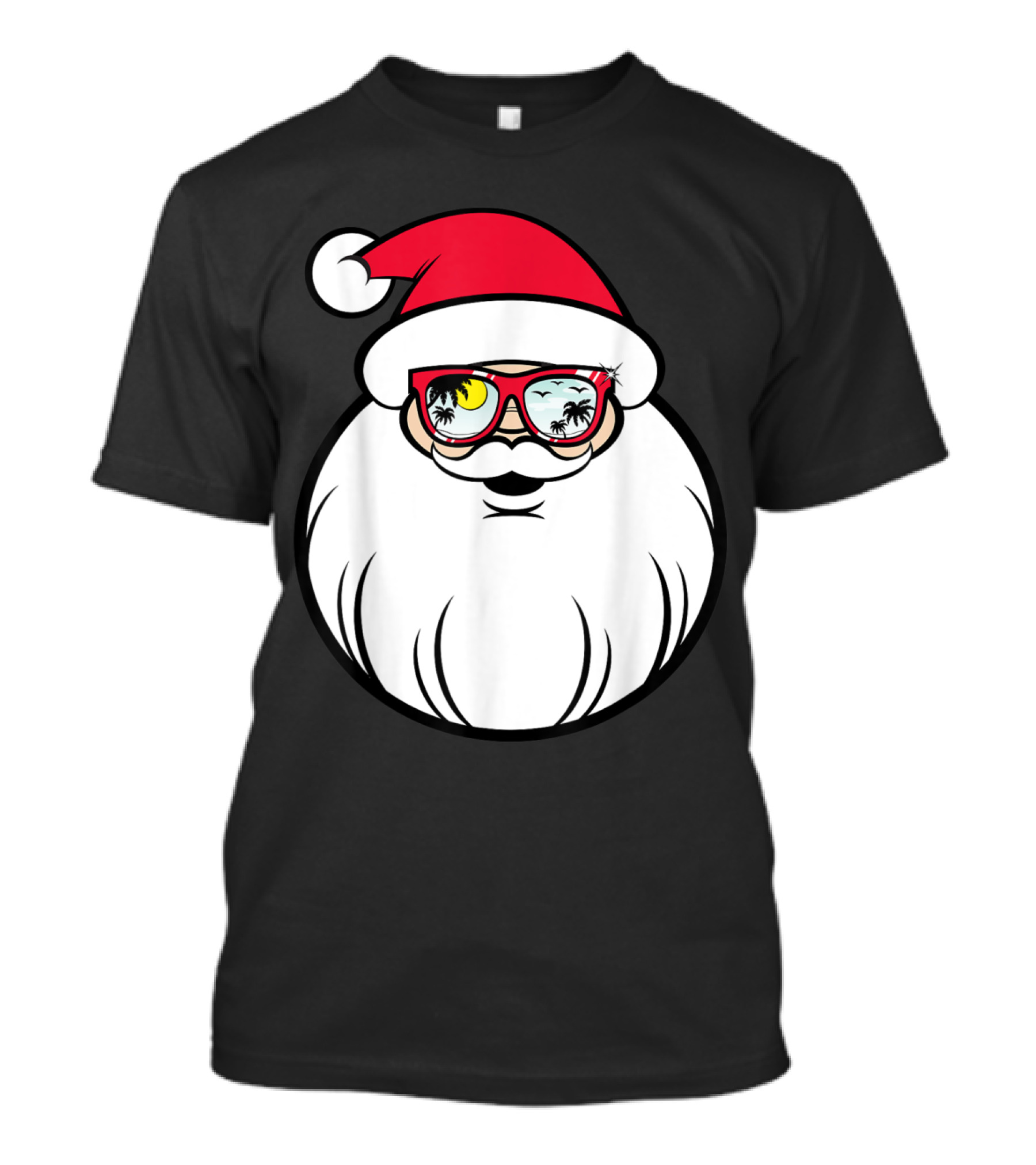 Santa Claus Palm Tree Sunglasses Christmas In July Party T-Shirt