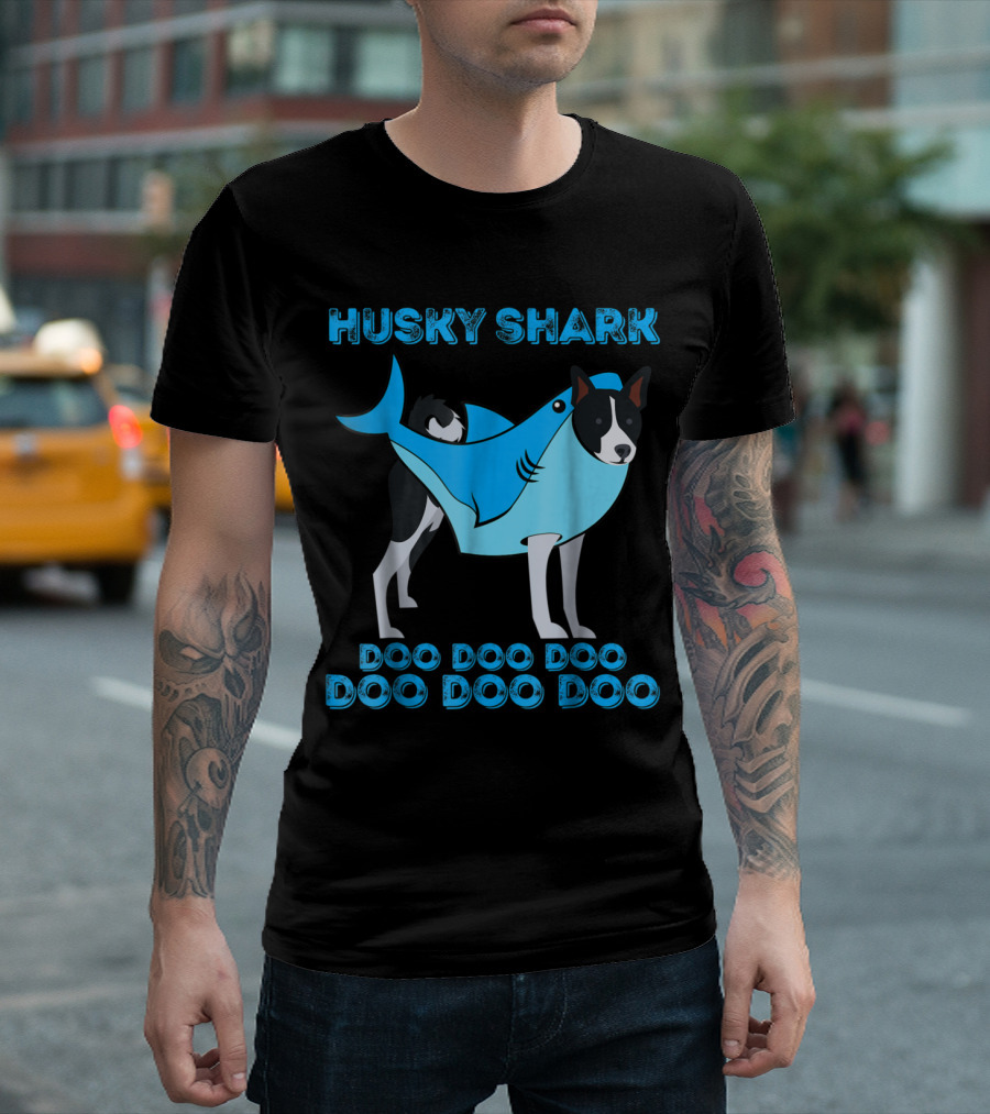 Husky Shark Costume Dog Doo Doo Doo Doo Doo Doo T-Shirt