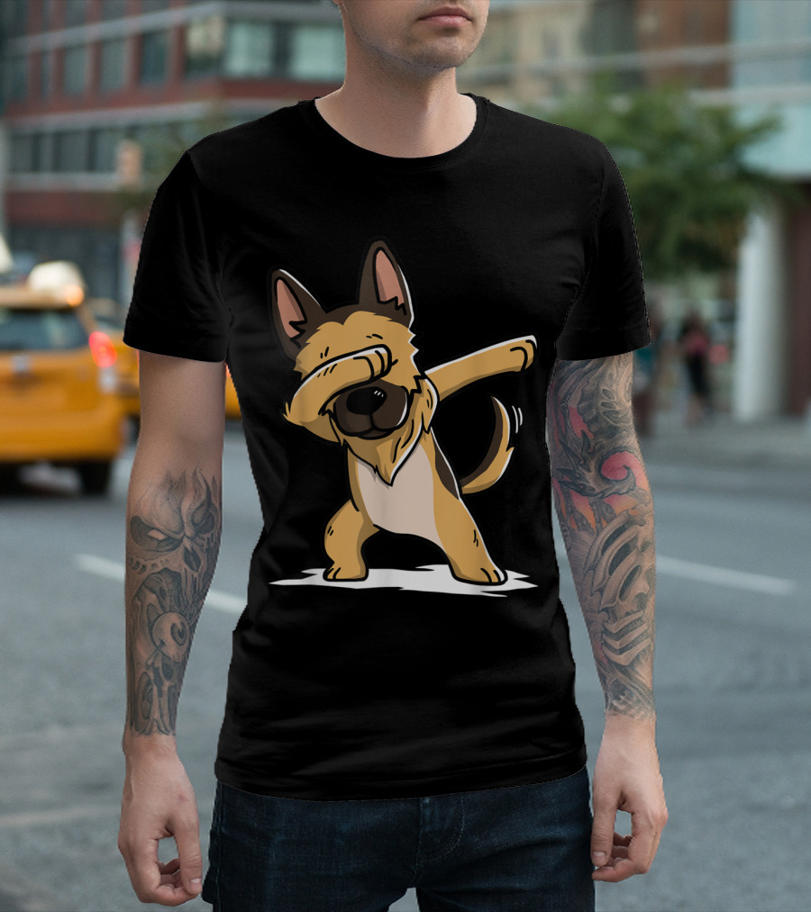 German Shepherd Dabbing Dance Pose Humor T-Shirt