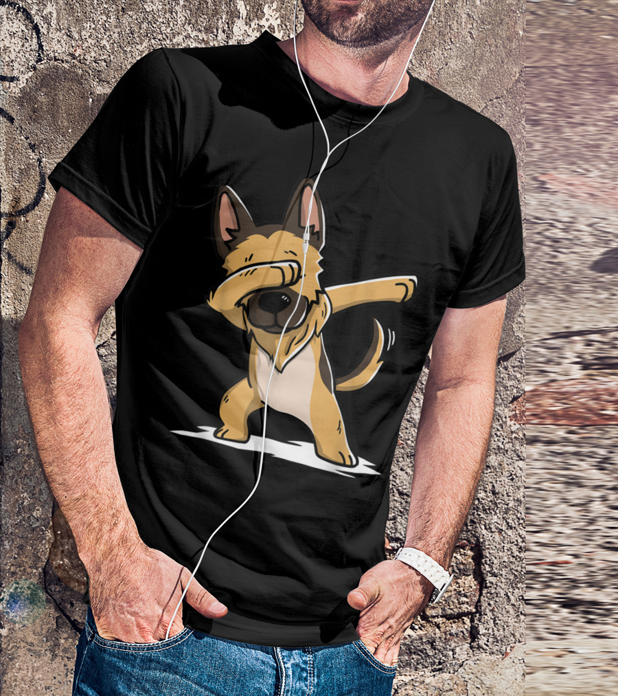 German Shepherd Dabbing Dance Pose Humor T-Shirt