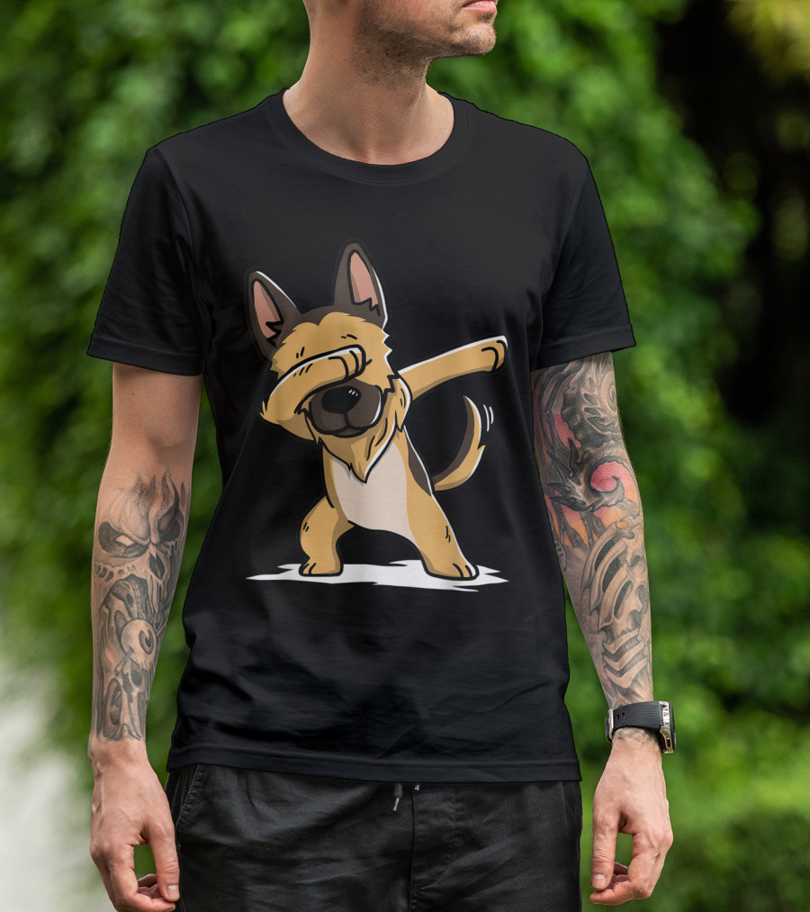 German Shepherd Dabbing Dance Pose Humor T-Shirt