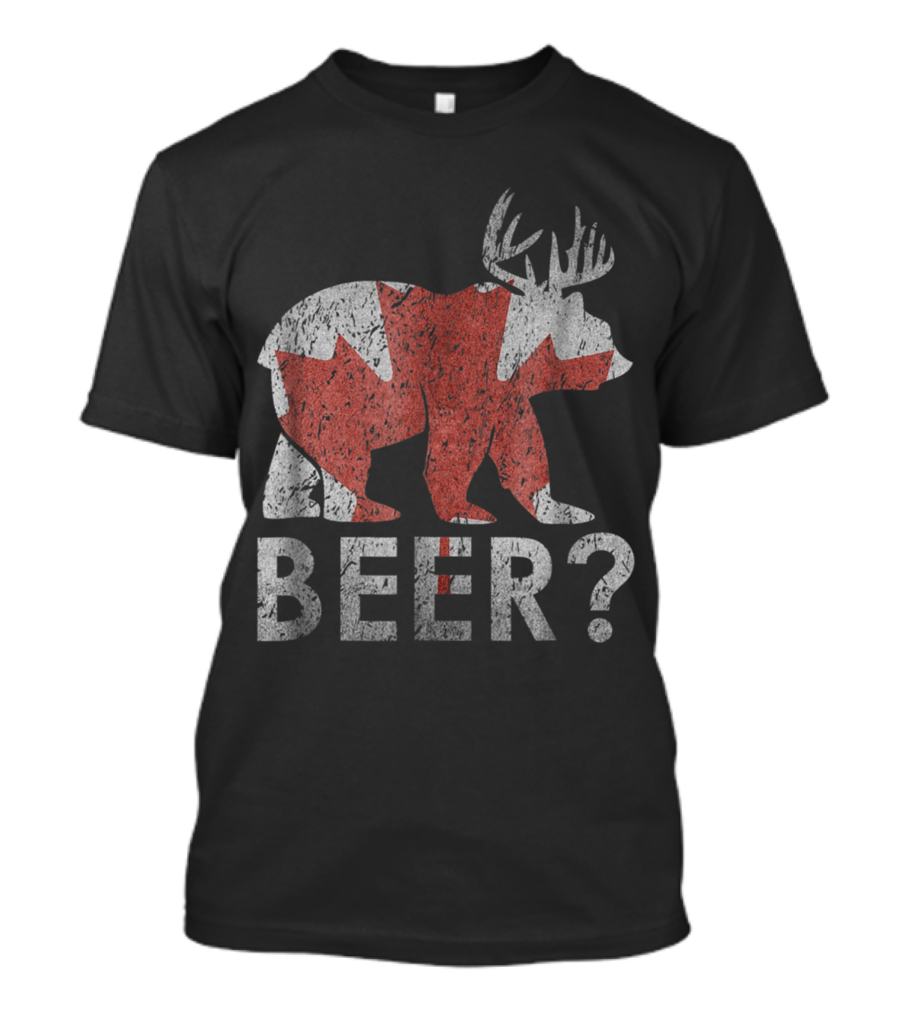 Canadian Maple Leaf Bear Deer Beer Question T-Shirt