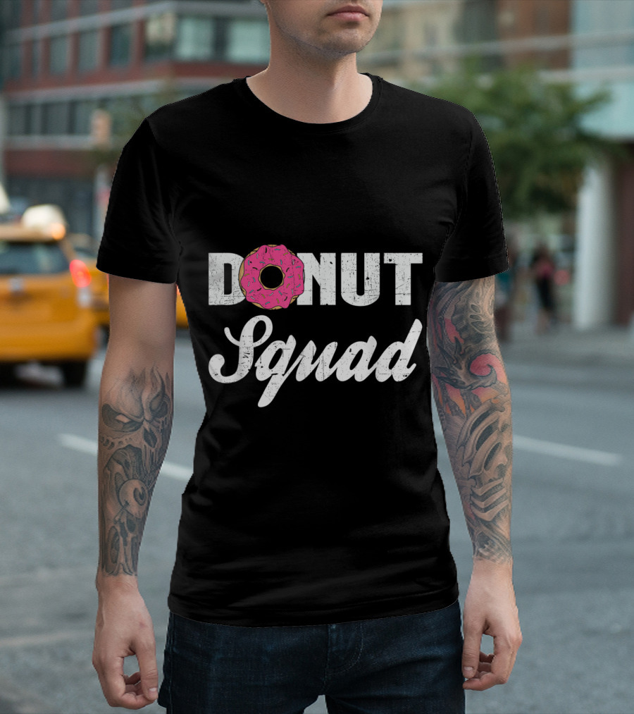 Donut Squad Pink Frosted Doughnut Lovers Humor T-Shirt