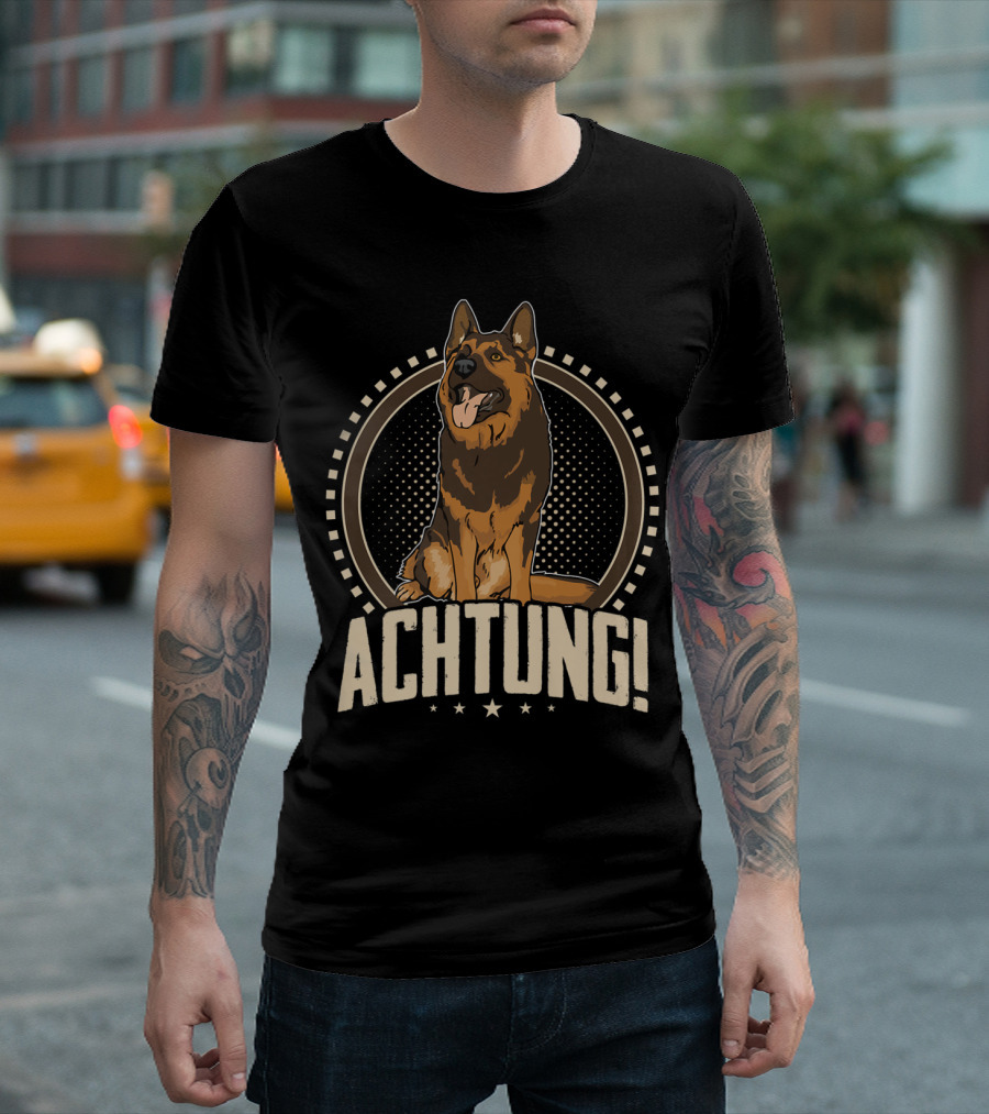 Achtung German Shepherd Dog Command T-Shirt